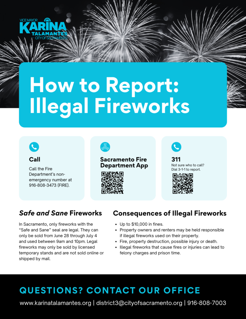 How to report illegal fireworks.
